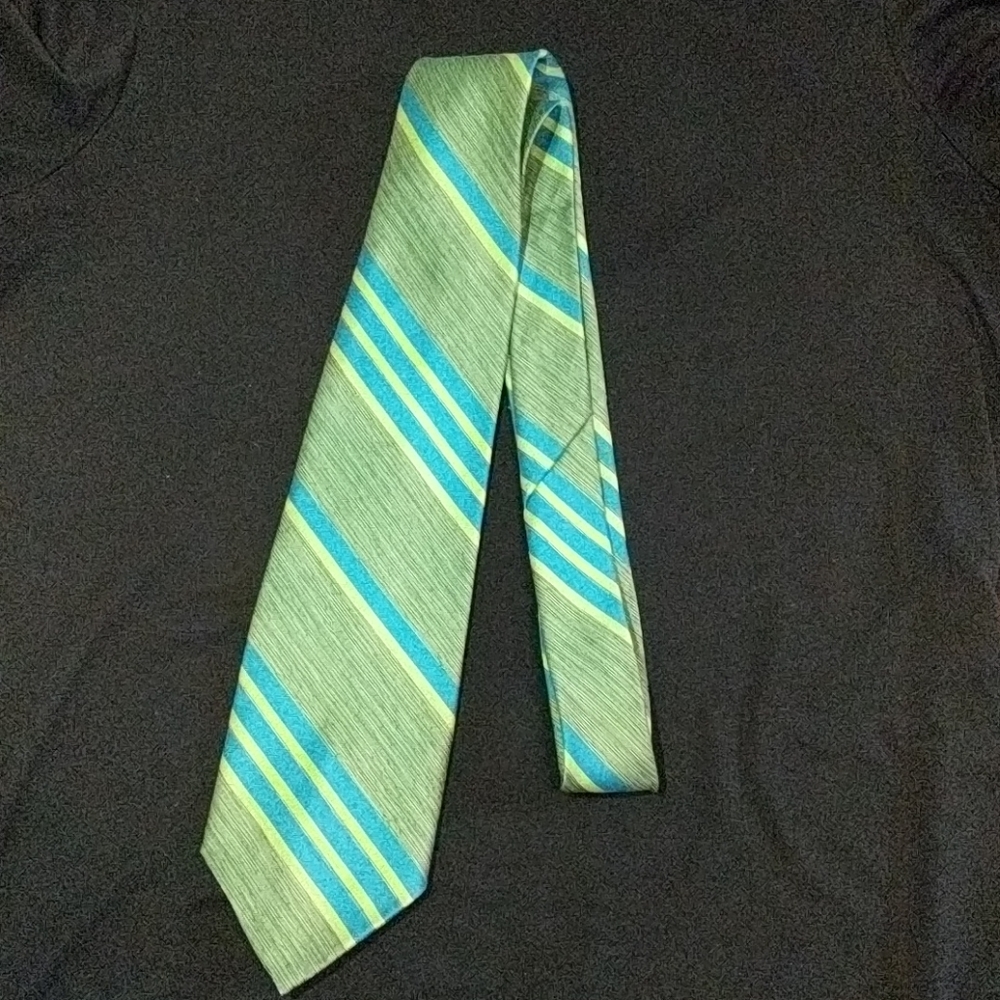 Vintage Men's Tie, Green & Blue